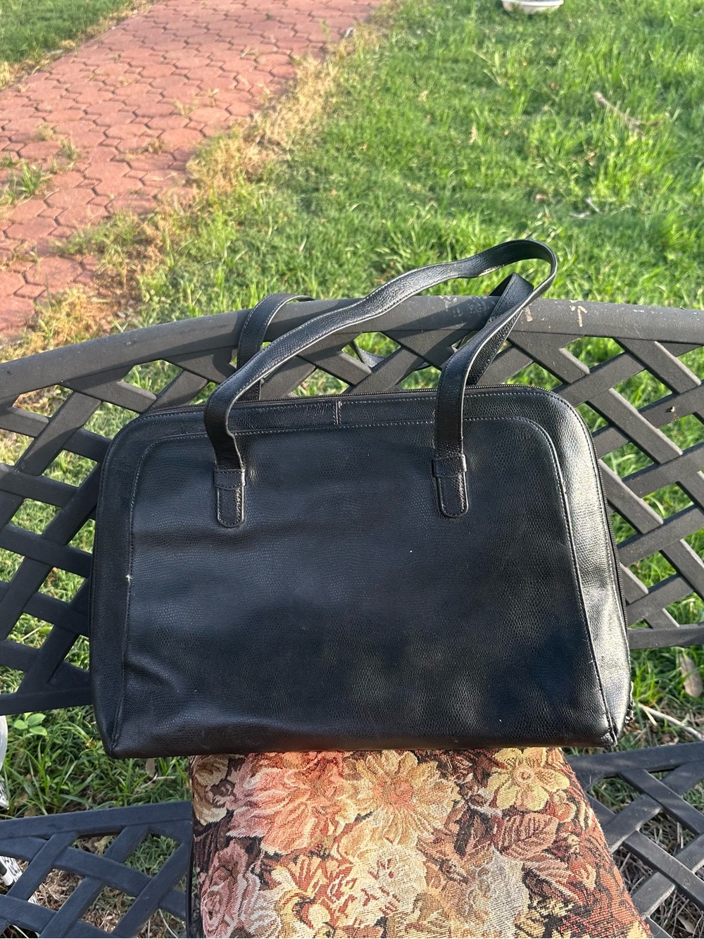 Vintage Mimi DiCarlo Black Leather Professional Series Briefcase Tote Bag